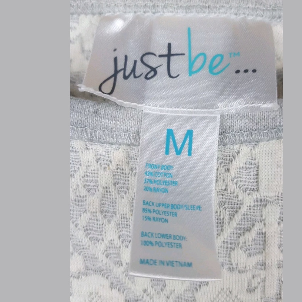 Just Be lace blouse white gray medium - Picture 4 of 5