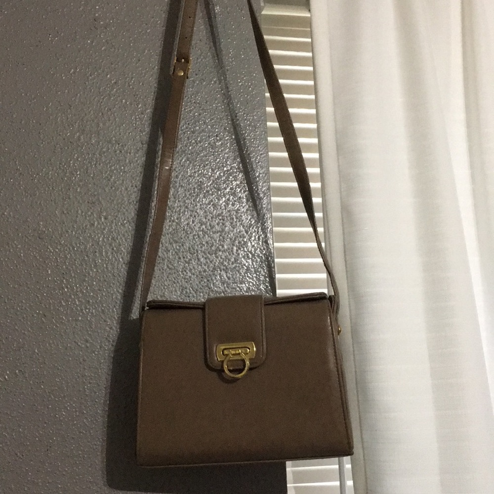 Brown with gold crossbody bag
