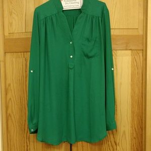 Modcloth pam breeze-ly green tunic size XL