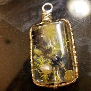 Original handcrafted pendant silver and gold tone