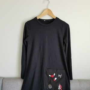 Zara black long sleeve dress