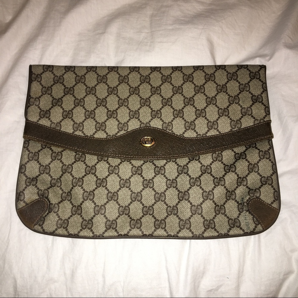 AUTHENTIC GUCCI LARGE FOLD OVER CLUTCH  12 X 9
