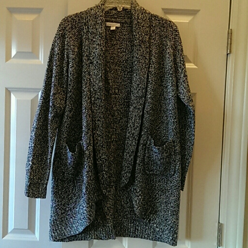Black and white marled cardigan