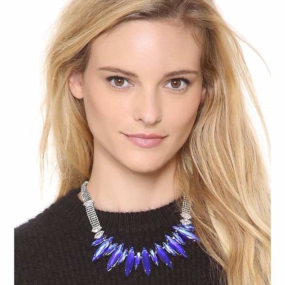 Noir Blue Gem Crystal Necklace - Picture 2 of 5