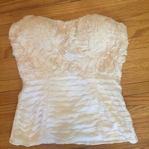 Bebe white strapless top