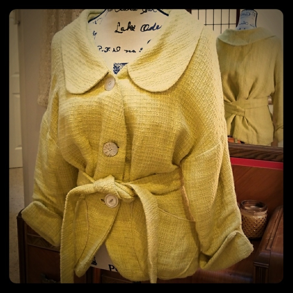 Vintage Satin-Lined Mustard Blazer