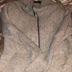Kenneth Cole zip up sparkly sweater, Cowl Neck