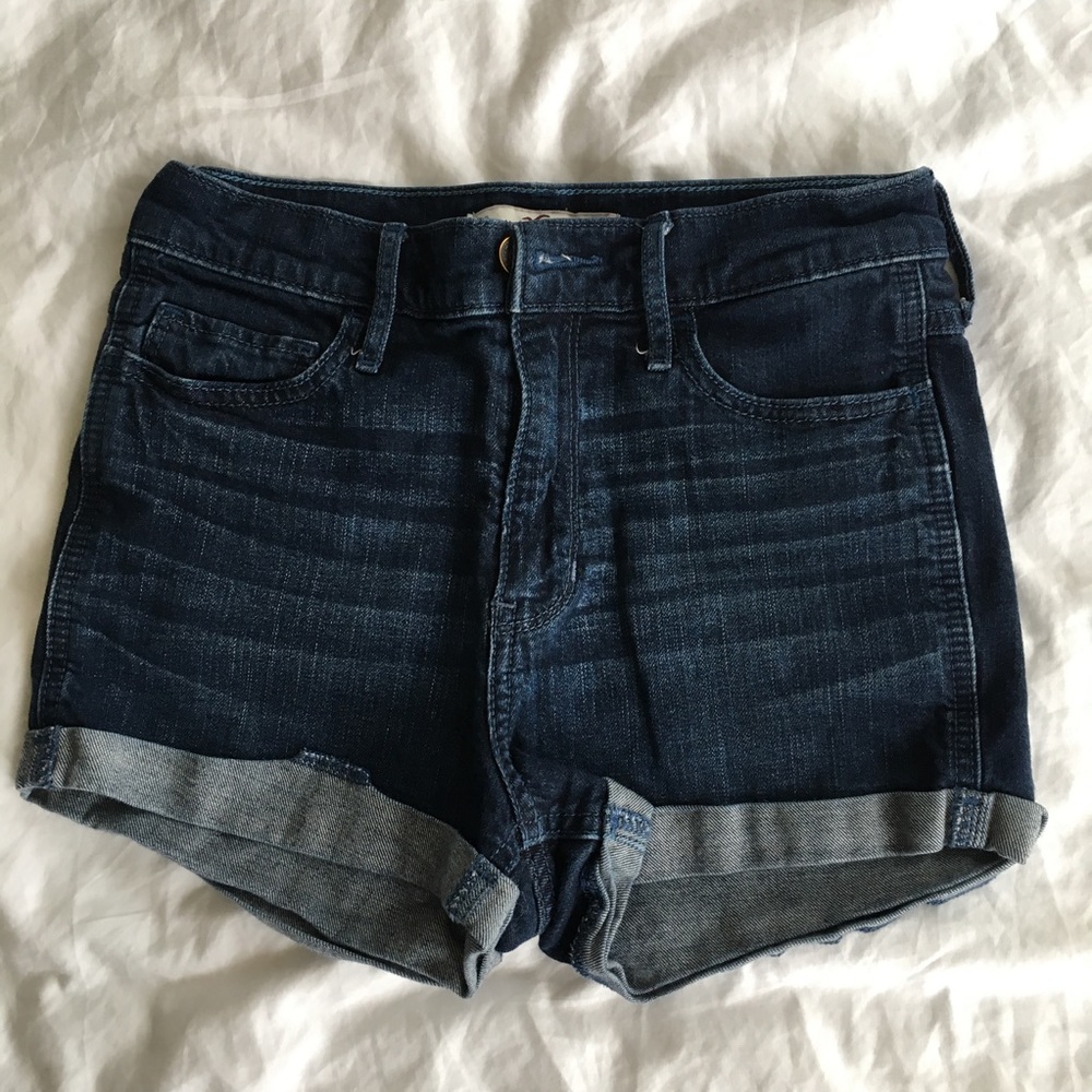 Navy jean shorts