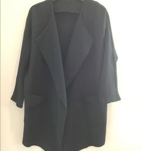 Oversized forest green cocoon coat