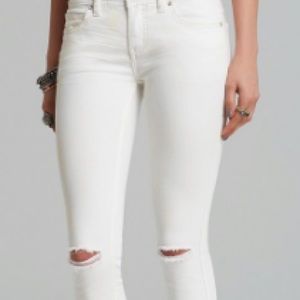 Free People White ripped jeans