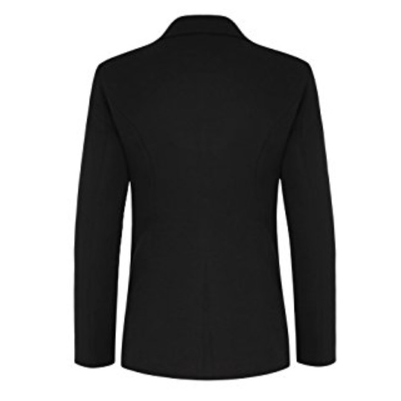 Button Detail Notched Lapel Chic Blazer Black - Picture 6 of 6