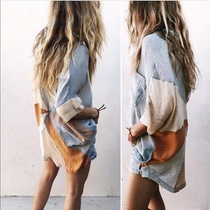 Ascot+Hart Umgee color block oversized top