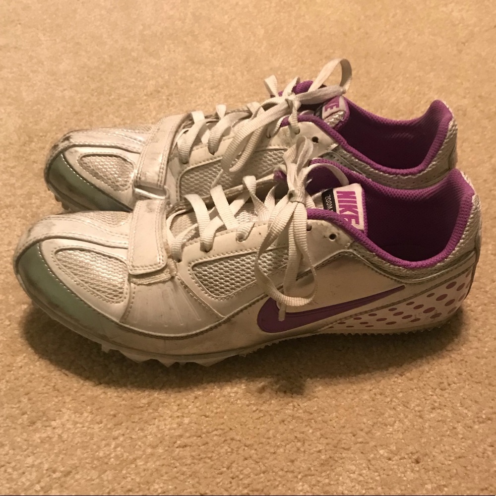 Nike Zoom Rival S Purple and White Spike Shoes