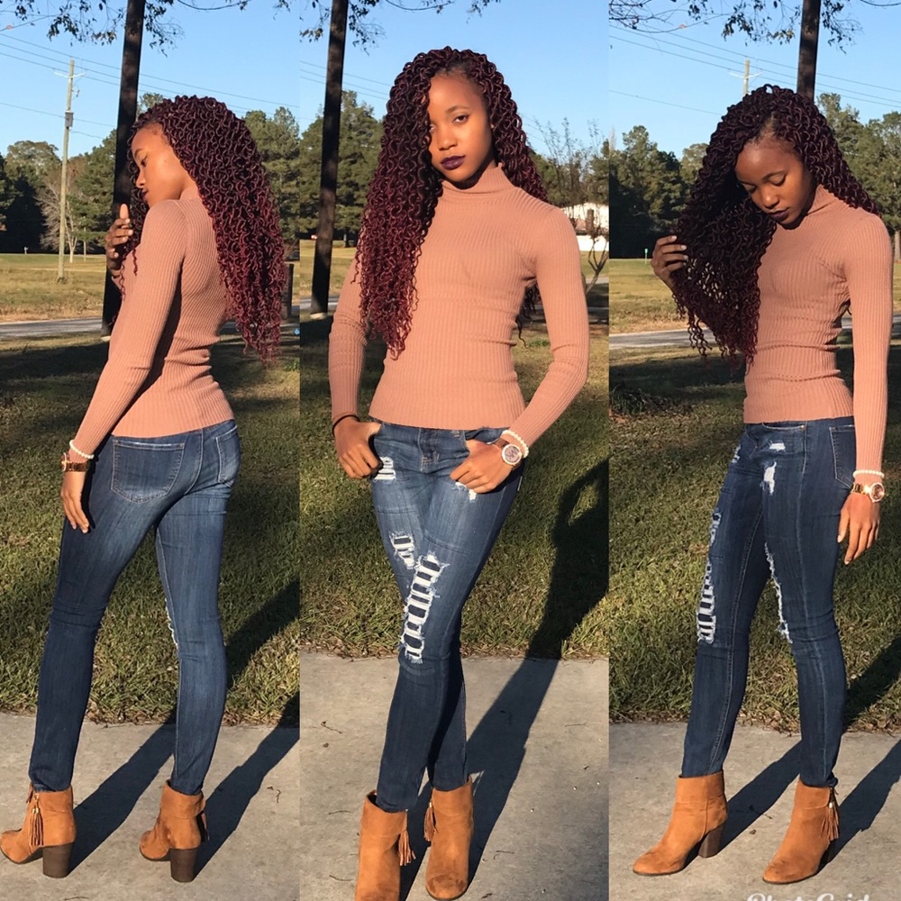 Dark Blue Washed Distressed Skinny Jeans