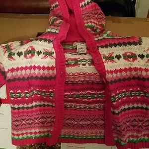 Beautiful pink, gray white and green sweater