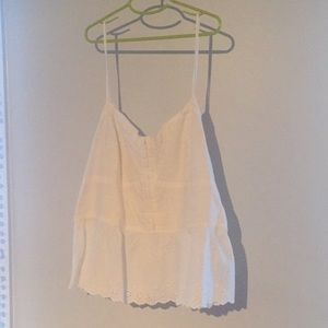 American Eagle Outfitters white bordered crop top