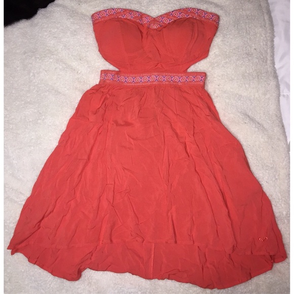 Roxy Cut-out Orange Sundress! Size: Small - Picture 5 of 5