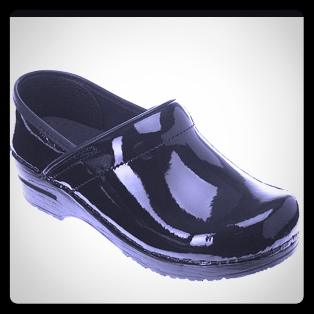 Dansko Black Professional Patent Leather Clogs