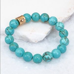 Natural Stone Turquoise Stretch Bracelet