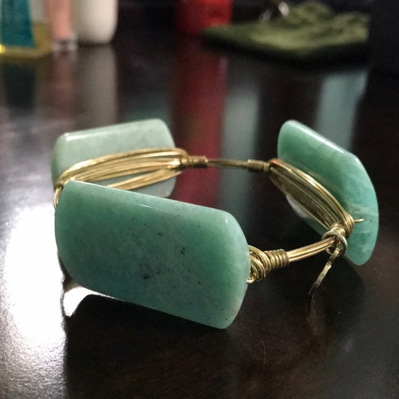 Bourbon and Bowties Jewelry - Large blue-green stone bracelet