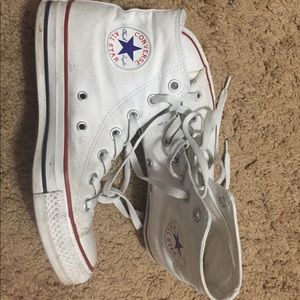 Classic white chucks! Size 8!