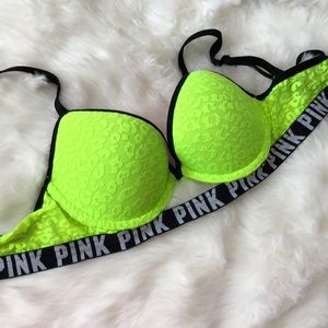 Pink push-up bra