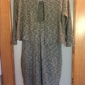 Grey tight long sleeve dress