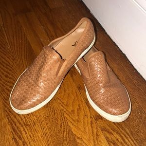 Tan Leather Slip On Shoes