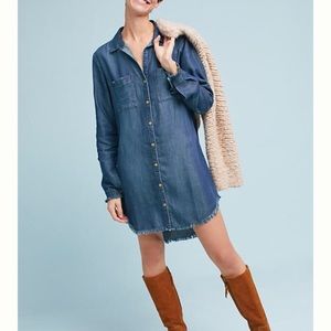 NWOT Anthropology Raw Edge Jean Dress