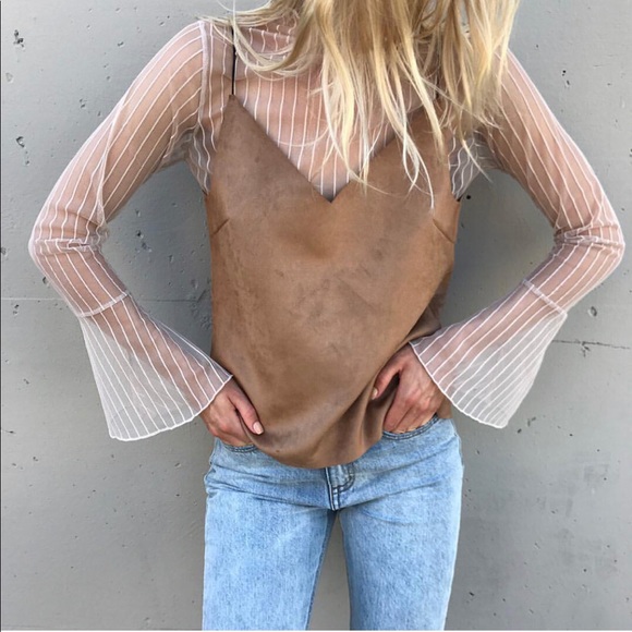 Urban Outfitters Tops - Oak + Fort White Mesh Blouse
