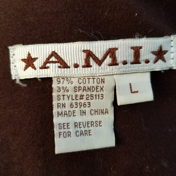 A.M.I brown cotton denim jean jacket - Picture 5 of 5