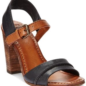 Frye Black Portia Seam Two-piece Sandal