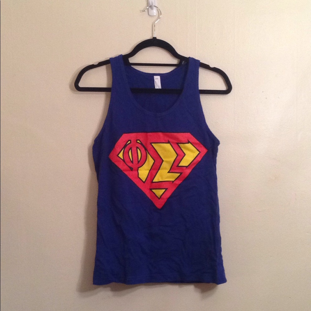 Blue Phi Sig Tank w/ Superman Graphic ⭐️