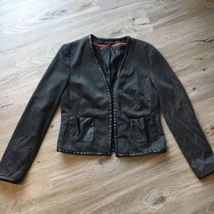 Willi Smith Black & Gray Blazer with Front Pockets