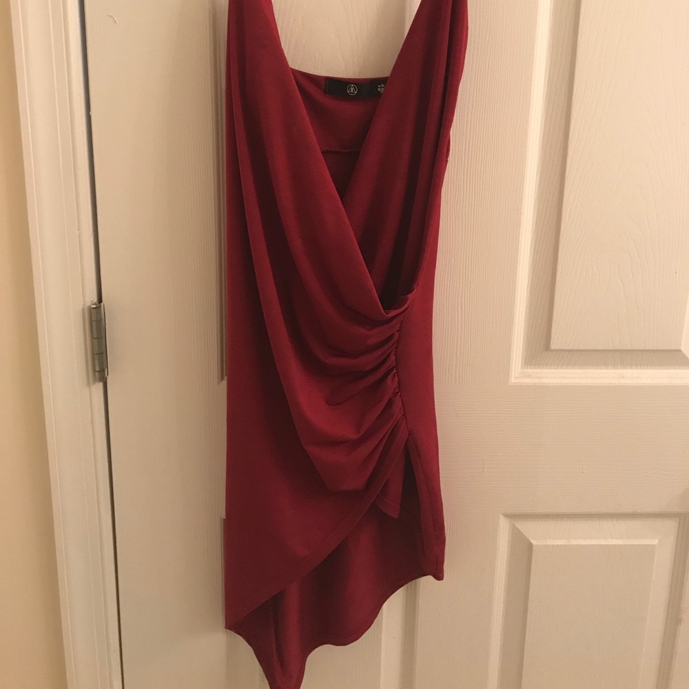 Misguided asymmetrical wrap dress