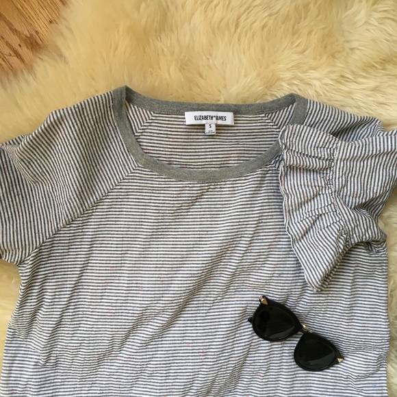 Elizabeth & James Striped Ruffled Tee - Picture 3 of 5
