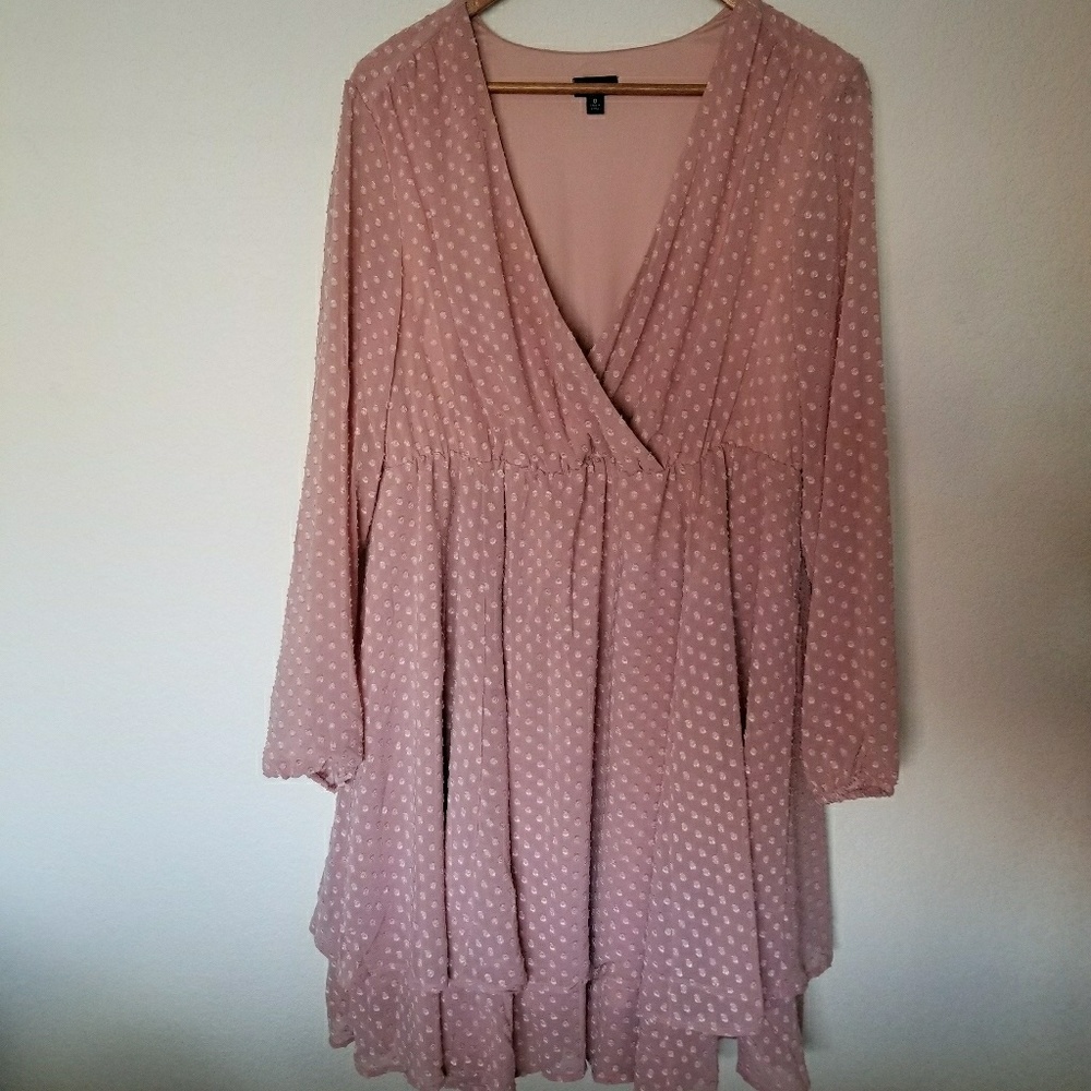 Torrid Pale Pink Flowy Layered Dress, SZ 0