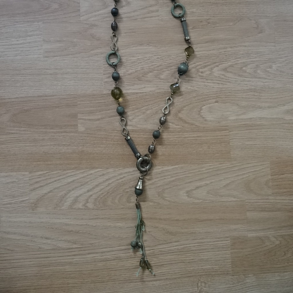 Long Green Tassel Necklace