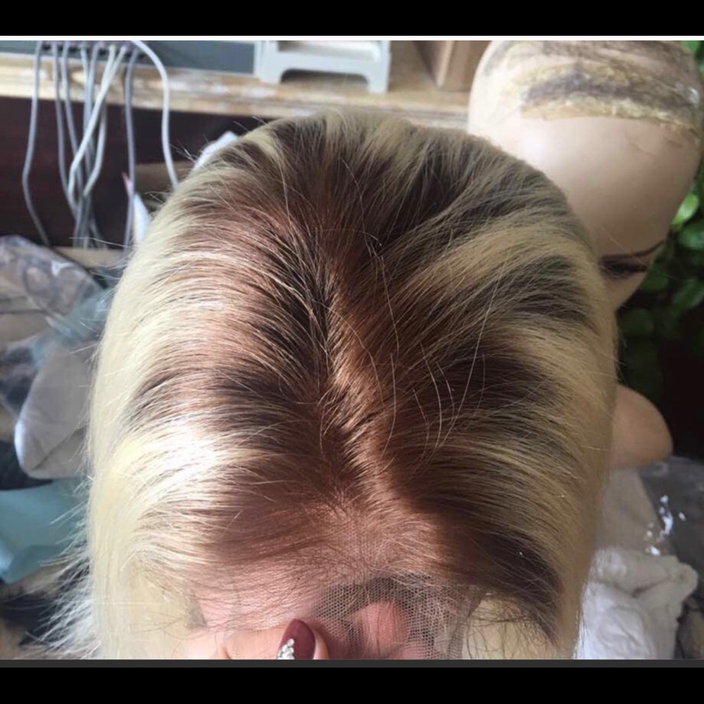 100%Human Hair Wig Glueless Lace dark Roots 26" - Picture 2 of 5