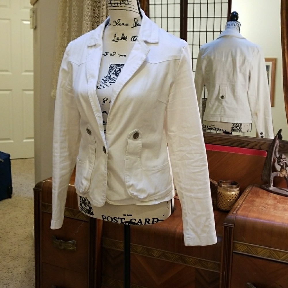 Cute White Jean Blazer