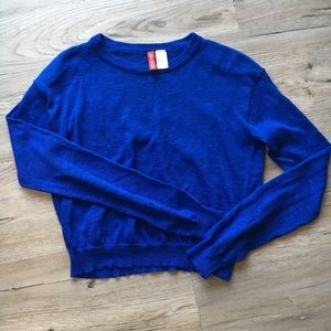 Divided Royal Blue Crew Neck Sheer Light Sweater