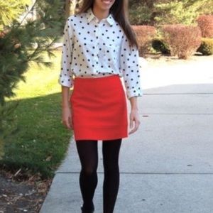 J Crew Red-Orange Mini Skirt