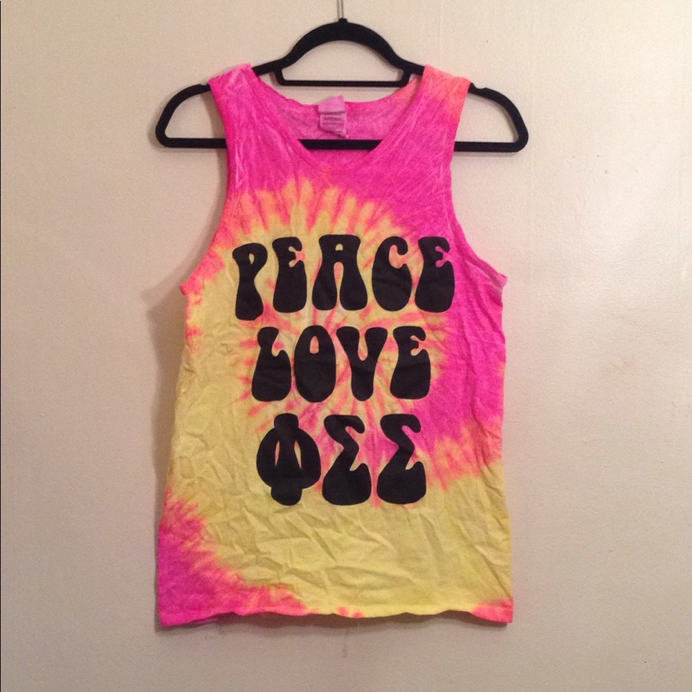 NWOT Tie-Dye "Peace, Love, ΦΣΣ" Tank 🌈
