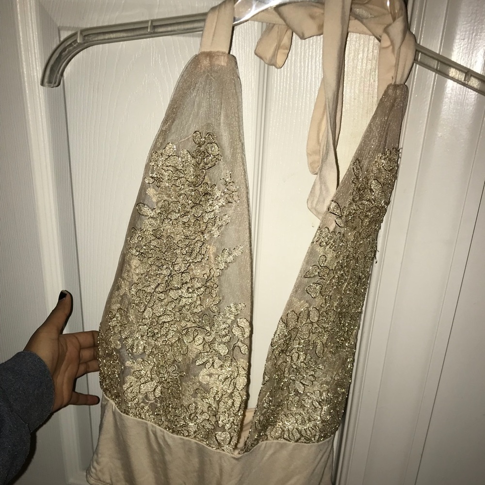 Mura boutique sheer and gold/nude bodysuit