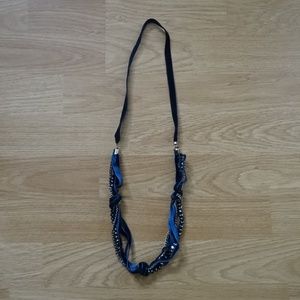 Charming Charlie's Gold Chain Velvet Necklace