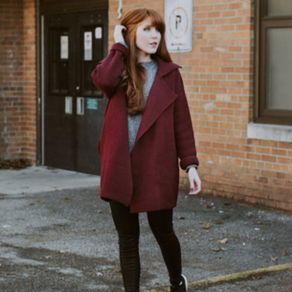 Oversized Open Jacket in Fall Wine - Picture 8 of 8