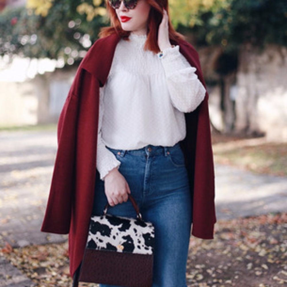 Oversized Open Jacket in Fall Wine - Picture 7 of 8
