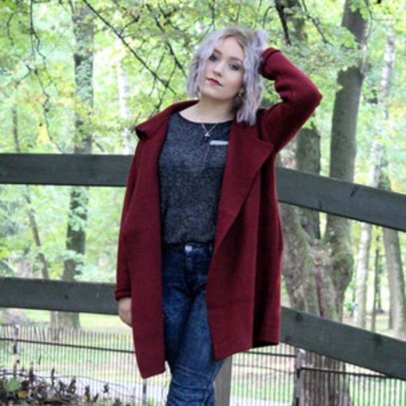 Oversized Open Jacket in Fall Wine - Picture 5 of 8