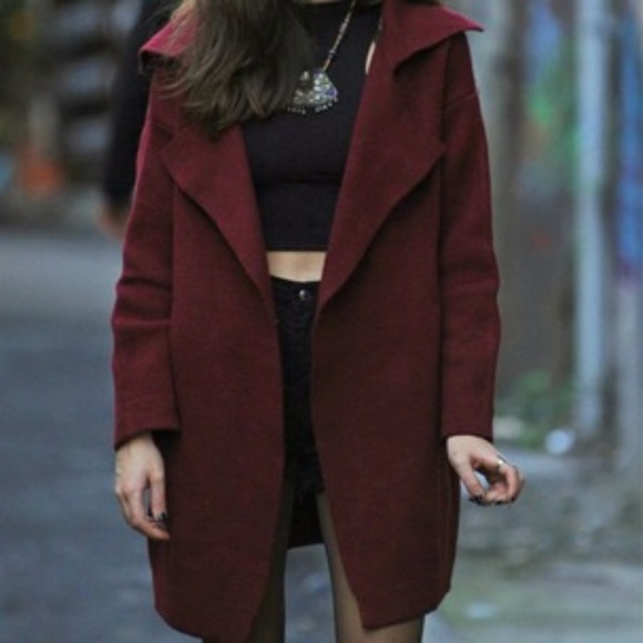 Oversized Open Jacket in Fall Wine - Picture 3 of 8