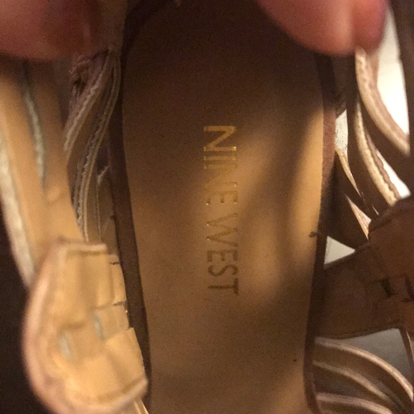 Nine West Cognac Lace-Up Wedges - Picture 3 of 3